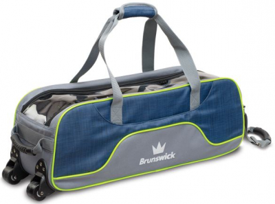 Brunswick Crown Deluxe Triple Tote Navy/Lime